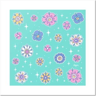 Simple Mandala Floral Pattern Posters and Art